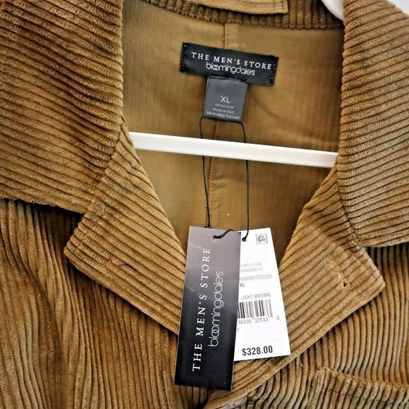 The Men's Store Bloomingdale's T2203 Sz XL Light Brown Corduroy Chore Jacket$328 - Picture 7 of 9